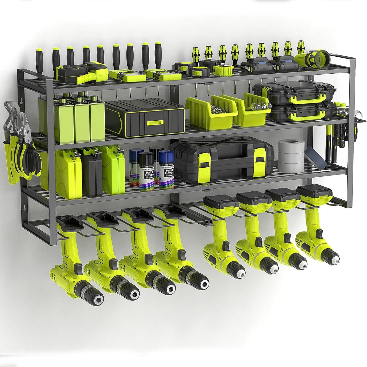 Heavy Duty Wall Mounted Power Tool Storage Rack