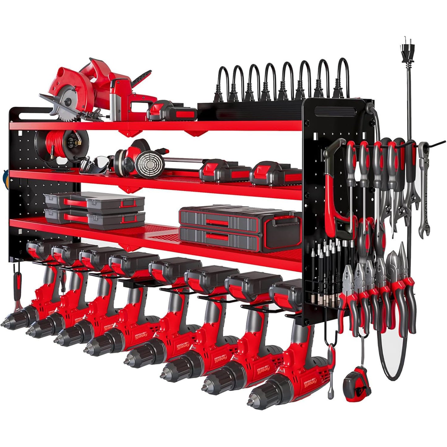 Heavy Duty Wall Mounted Power Tool Storage Rack