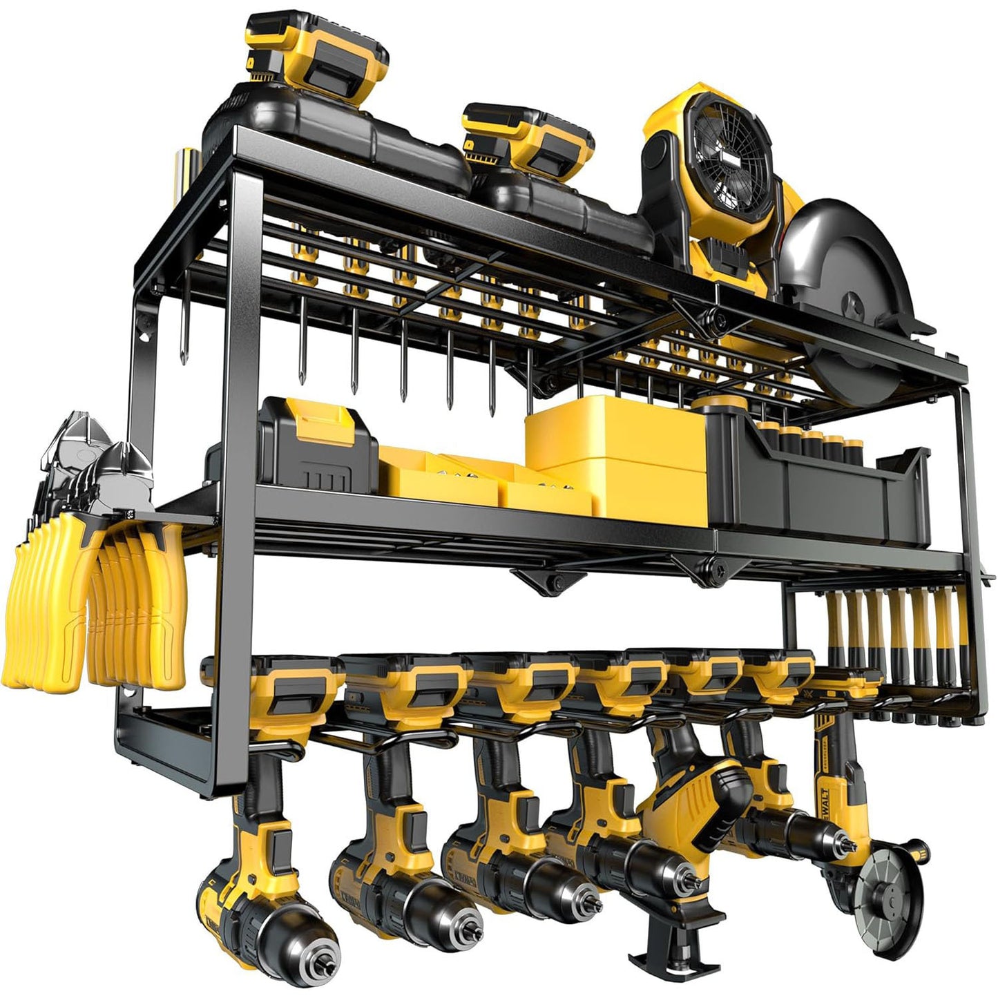 Heavy Duty Wall Mounted Power Tool Storage Rack