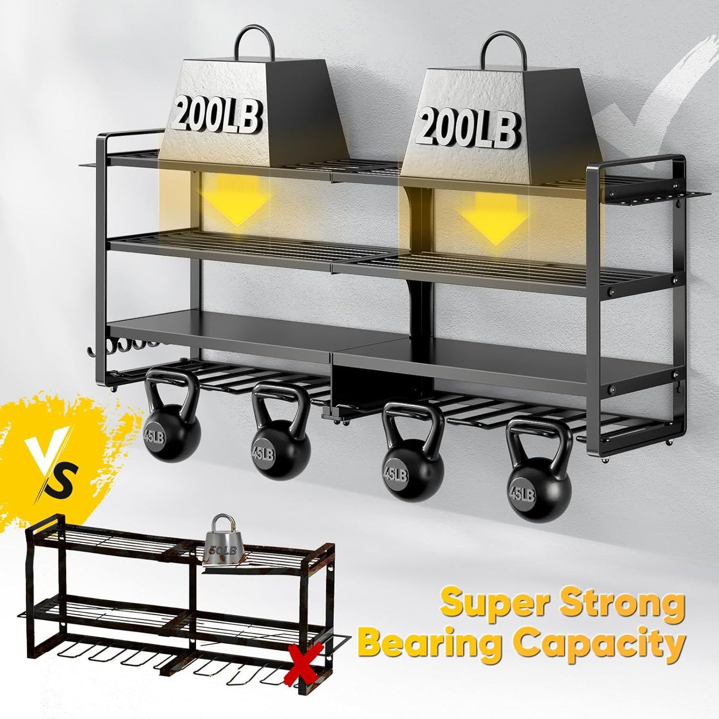 Heavy Duty Wall Mounted Power Tool Storage Rack