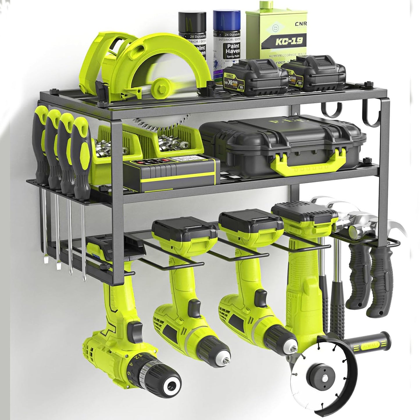 Heavy Duty Wall Mounted Power Tool Storage Rack
