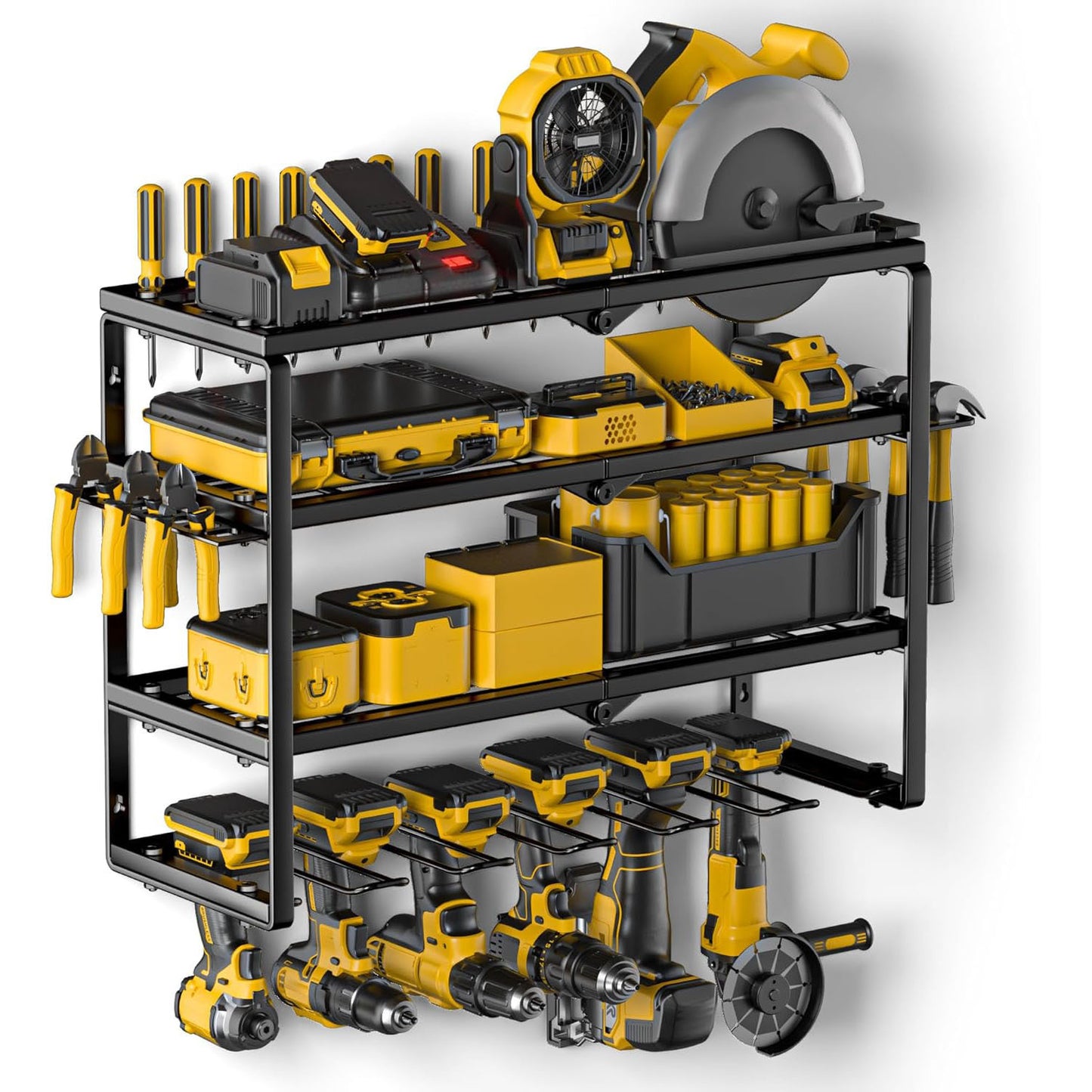 Heavy Duty Wall Mounted Power Tool Storage Rack