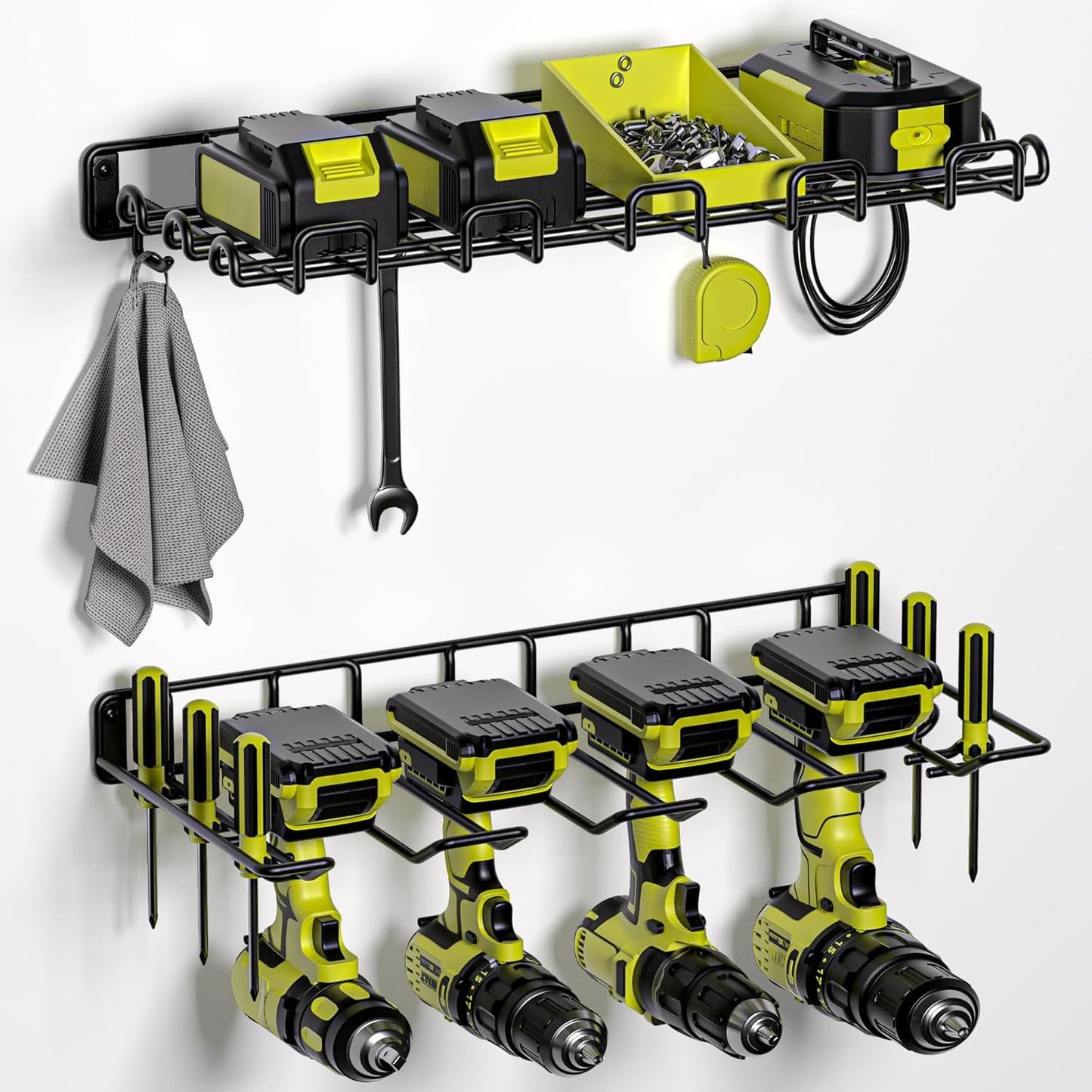 Heavy Duty Wall Mounted Power Tool Storage Rack