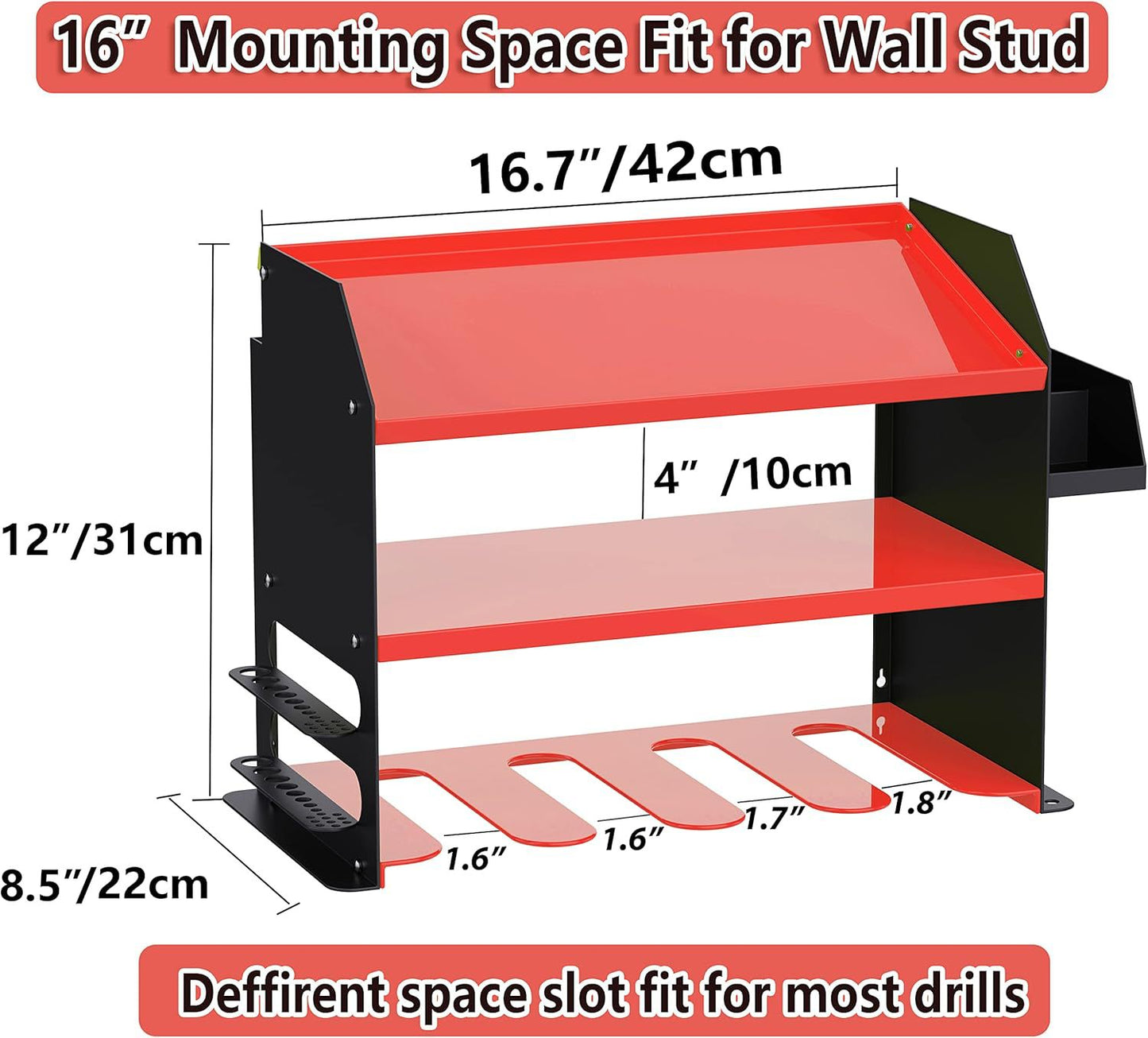 Heavy Duty Wall Mounted Power Tool Storage Rack