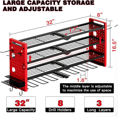 Heavy Duty Wall Mounted Power Tool Storage Rack