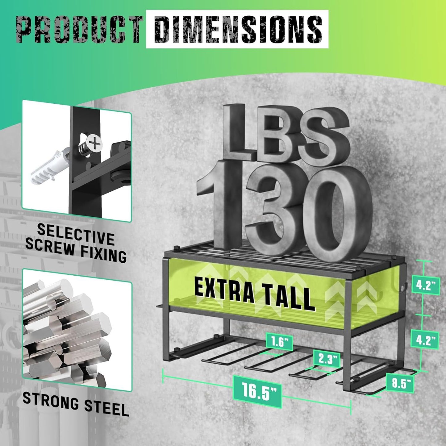 Heavy Duty Wall Mounted Power Tool Storage Rack