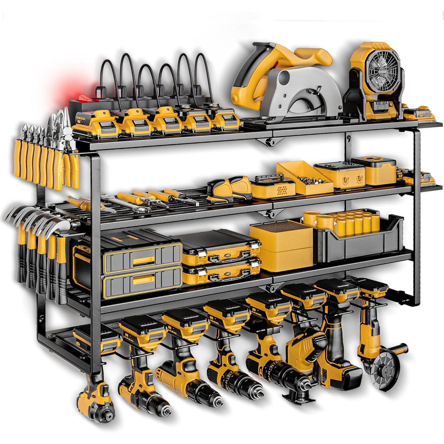 Heavy Duty Wall Mounted Power Tool Storage Rack