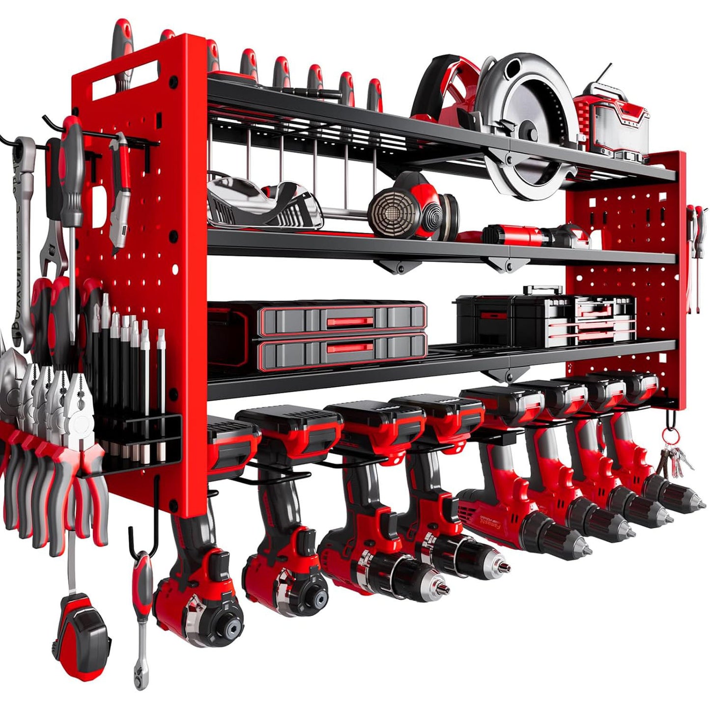 Heavy Duty Wall Mounted Power Tool Storage Rack