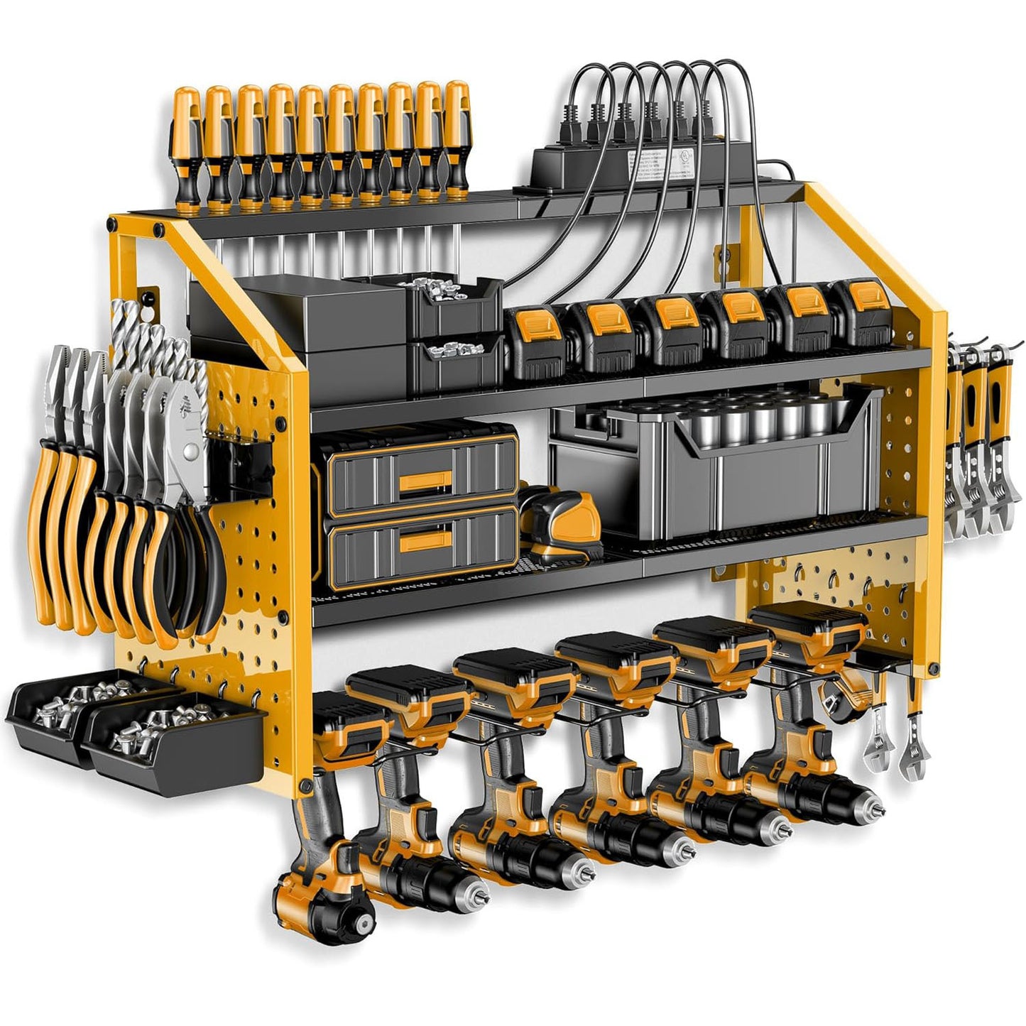 Heavy Duty Wall Mounted Power Tool Storage Rack