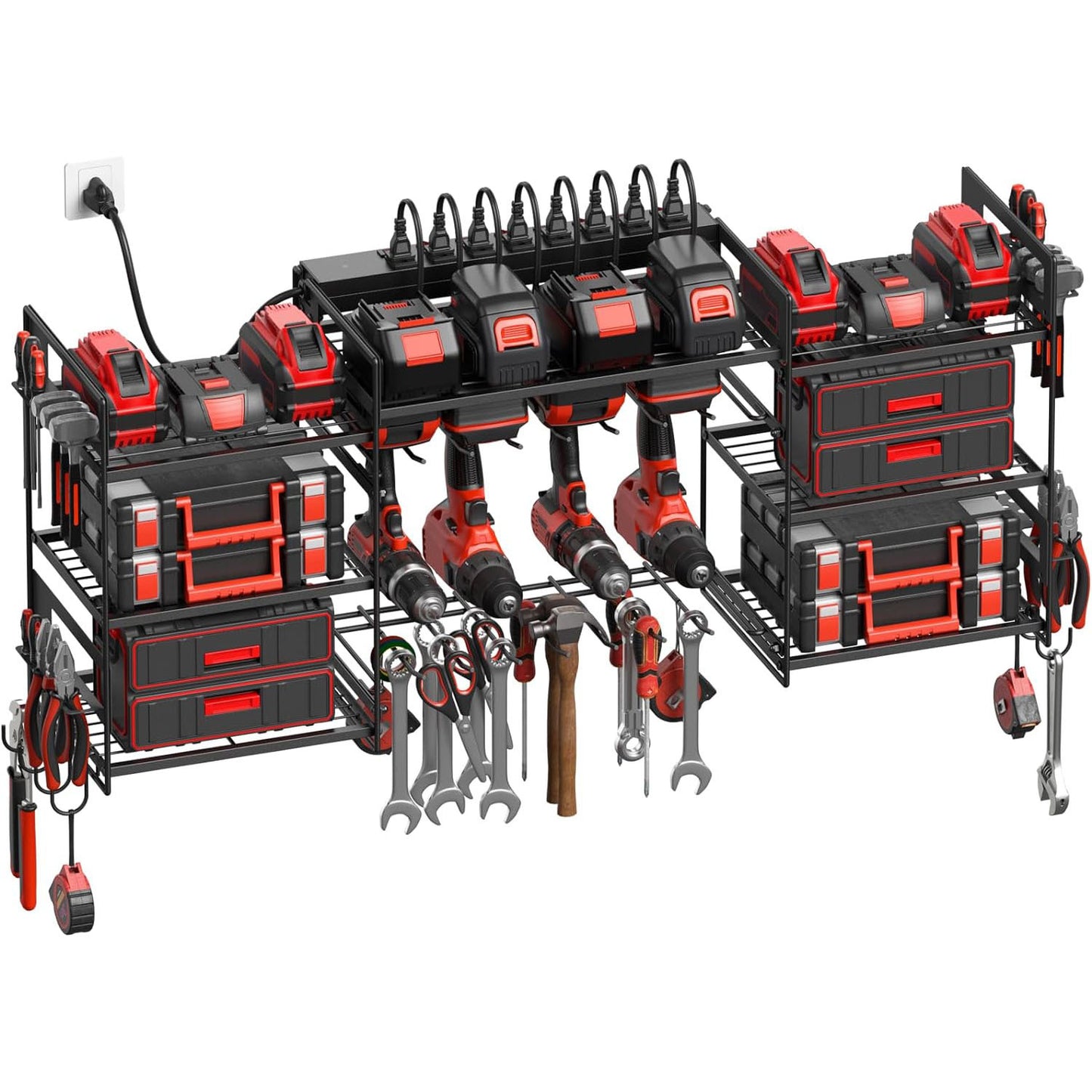 Heavy Duty Wall Mounted Power Tool Storage Rack