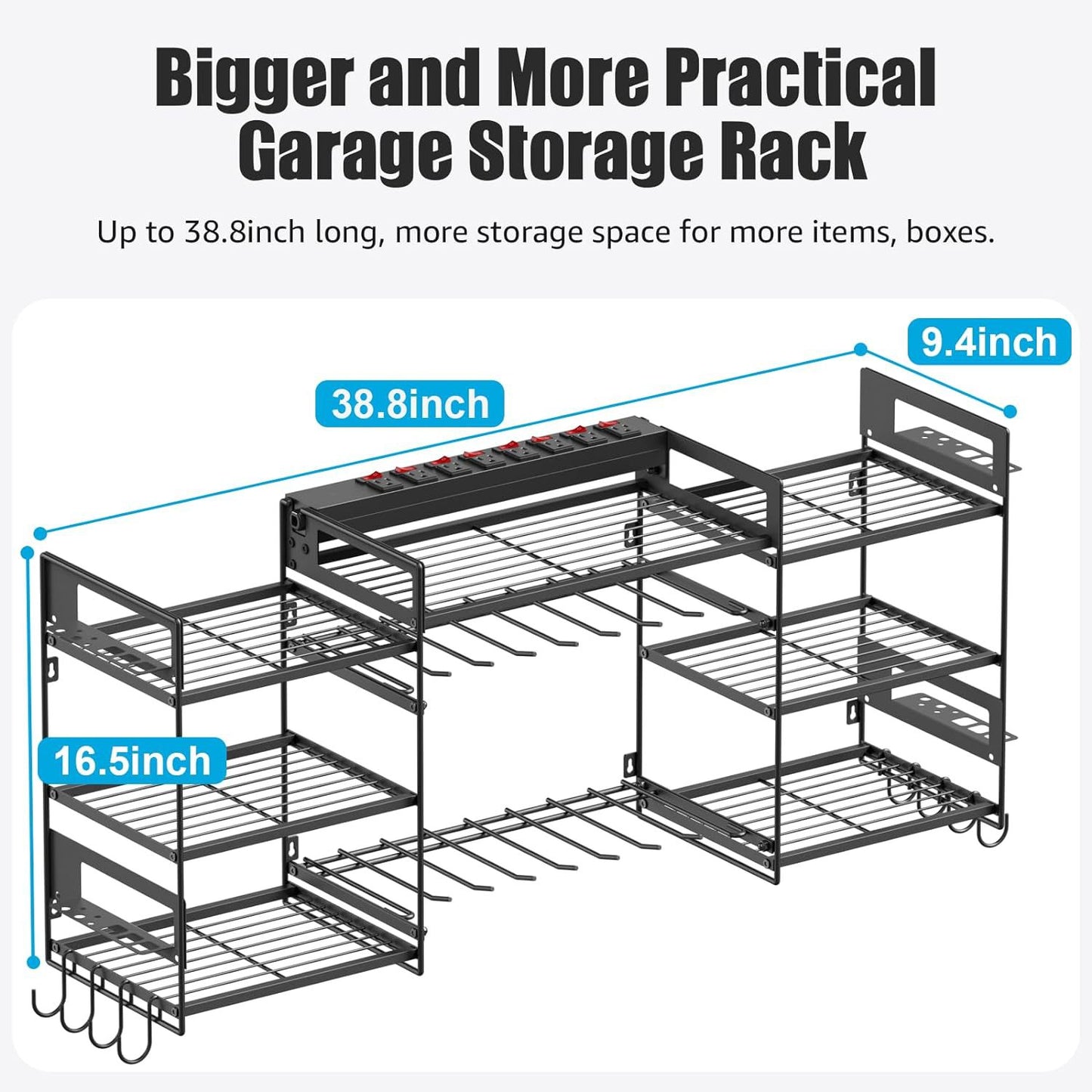 Heavy Duty Wall Mounted Power Tool Storage Rack