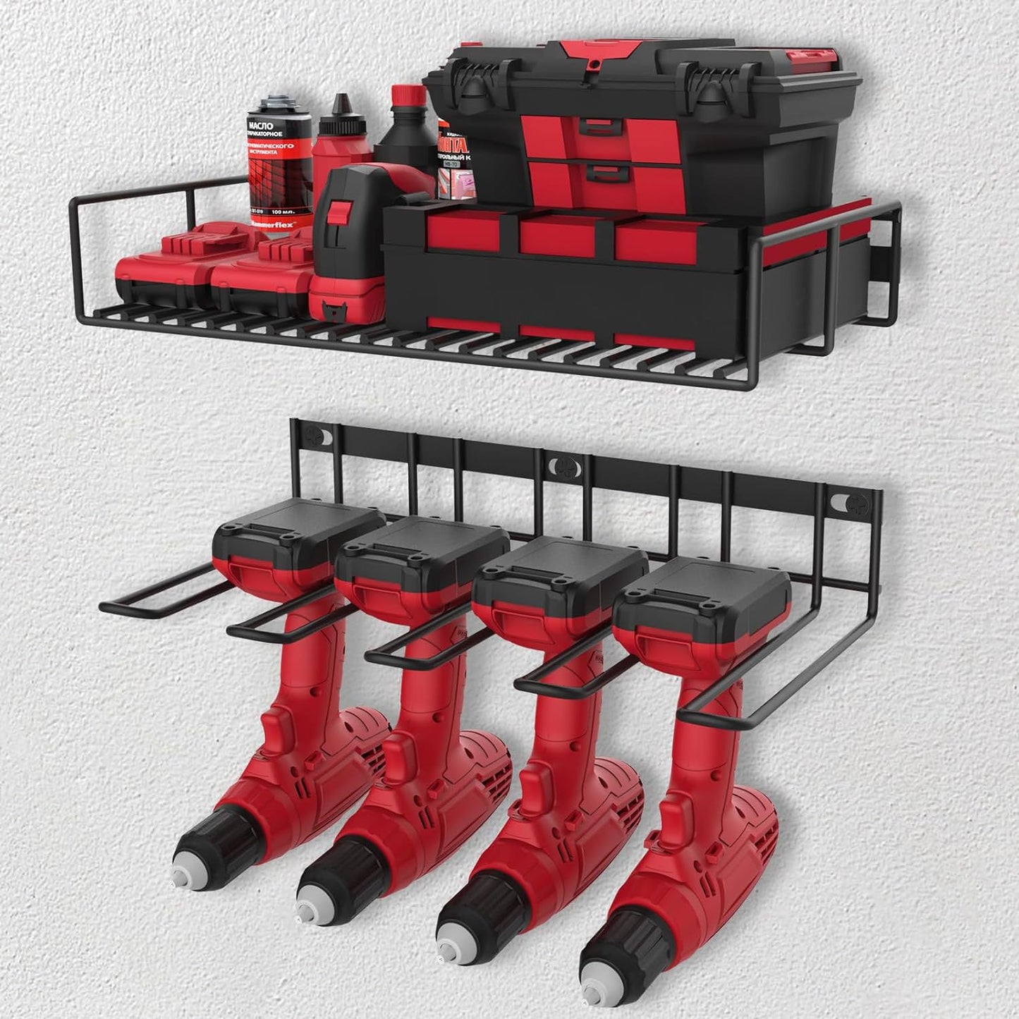 Heavy Duty Wall Mounted Power Tool Storage Rack