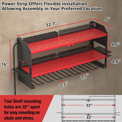 Heavy Duty Wall Mounted Power Tool Storage Rack